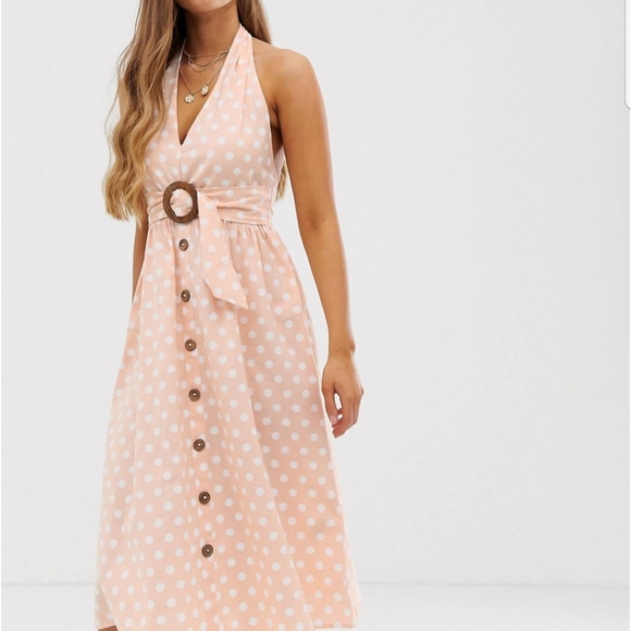 New With Tags Halter Dress Midi Size 4 - Picture 5 of 7